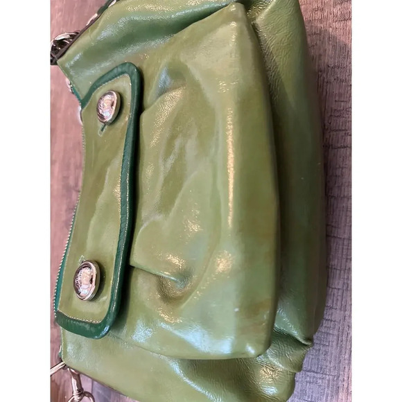 Vintage Coach Green Patent Leather Pat Groovy Shoulder Bag - Picture 3 of 11